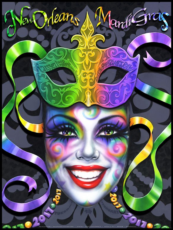 Bon Temps - 2017 Mardi Gras Poster by Andrea Mistretta