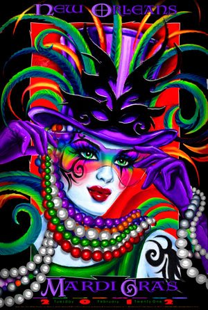 Illusions - 2012 Mardi Gras Poster by Andrea Mistretta