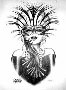 Leather and Lace (B&W) - 1993 Mardi Gras Poster by Andrea Mistretta