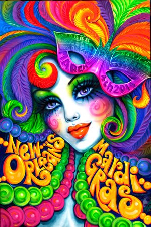Mardi Gras Groove - 2014 Mardi Gras Poster by Andrea Mistretta