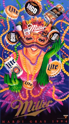 Miller Juggler - 1994 Mardi Gras Poster by Andrea Mistretta