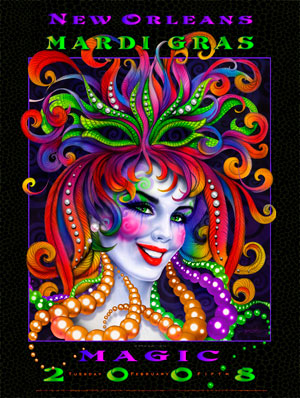 2008 Mardi Gras - 2008 Mardi Gras Poster by Andrea Mistretta