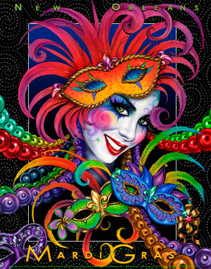 2011 Mardi Gras - 2011 Mardi Gras Poster by Andrea Mistretta
